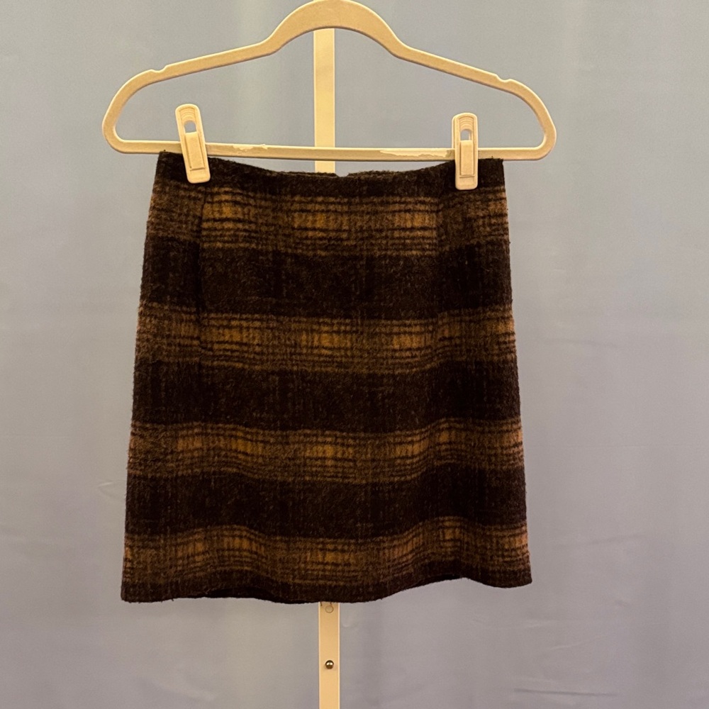 Uniqlo Dark Brown Plaid Mini Skirt